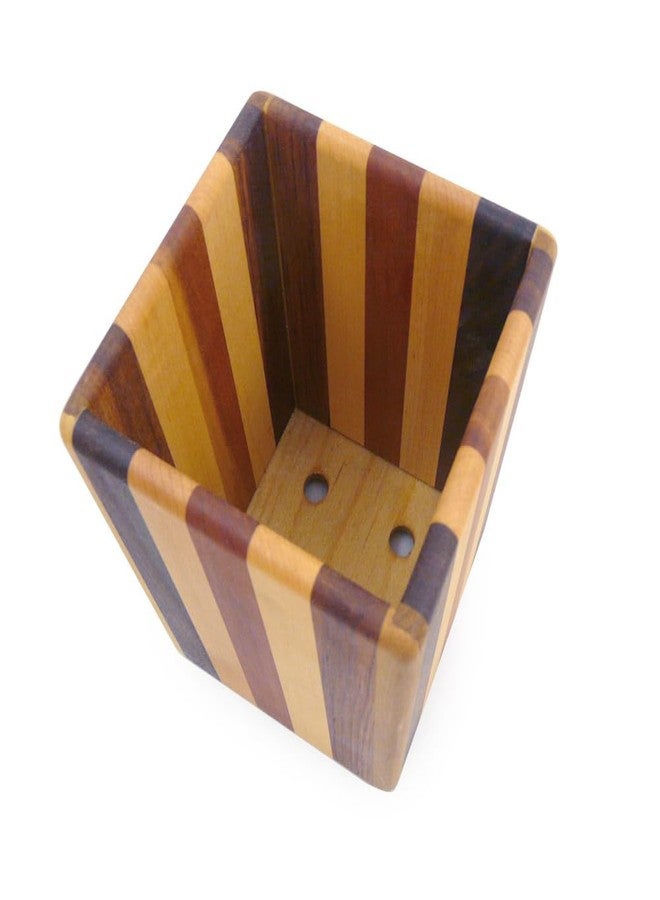 Modern Artisans American Made Mixed Wood Utensil Holder Crock, Single Size - Image 5